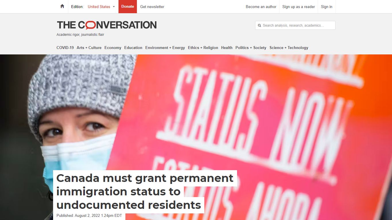 Canada must grant permanent immigration status to undocumented residents